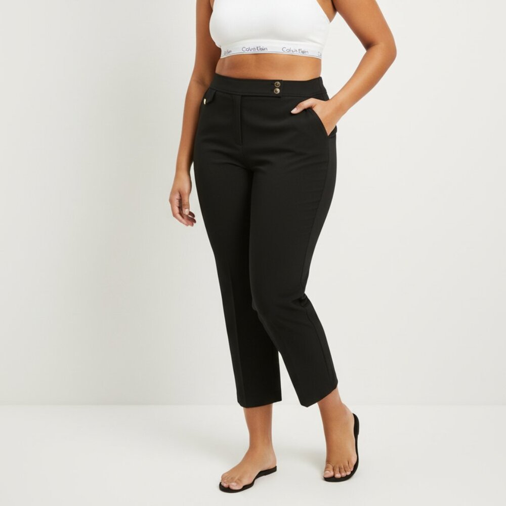 Calvin Klein Plus Sizes Women's Elegant Black Cropped Pants